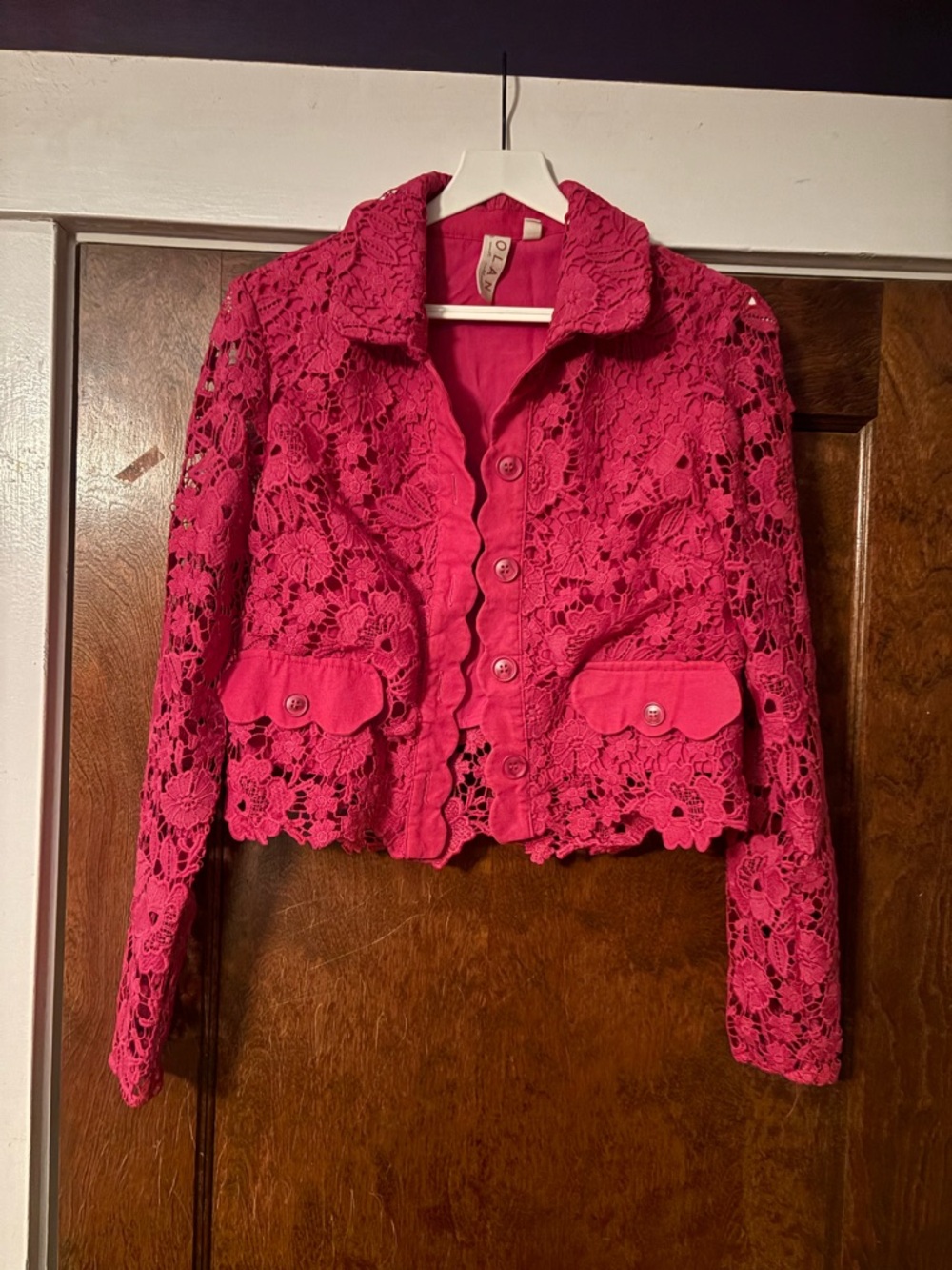 Anthropologie Dolan Left Coast Fuchsia Lace Lady Jacket XS - Picture 5 of 12